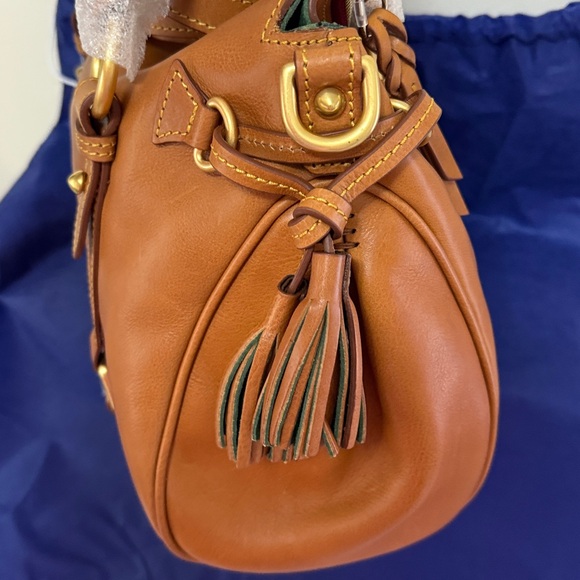 Dooney & Bourke Caramel Leather Satchel with Tassel - Picture 5 of 13